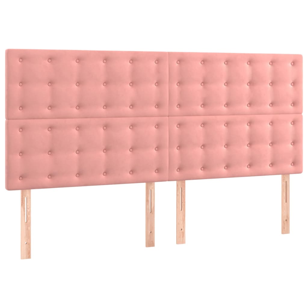 Giroletto a Molle con Materasso Rosa 160x200 cm in Velluto