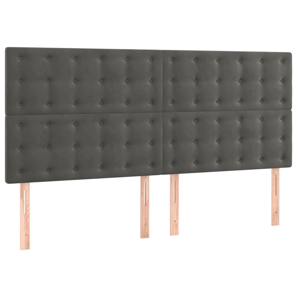 Giroletto a Molle con Materasso Grigio Scuro 180x200 cm Velluto | homemem39