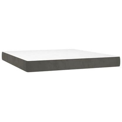Giroletto a Molle con Materasso Grigio Scuro 180x200 cm Velluto | homemem39