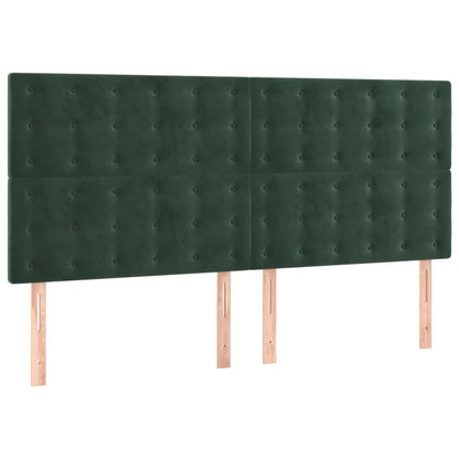 Giroletto a Molle con Materasso Verde Scuro 180x200 cm Velluto