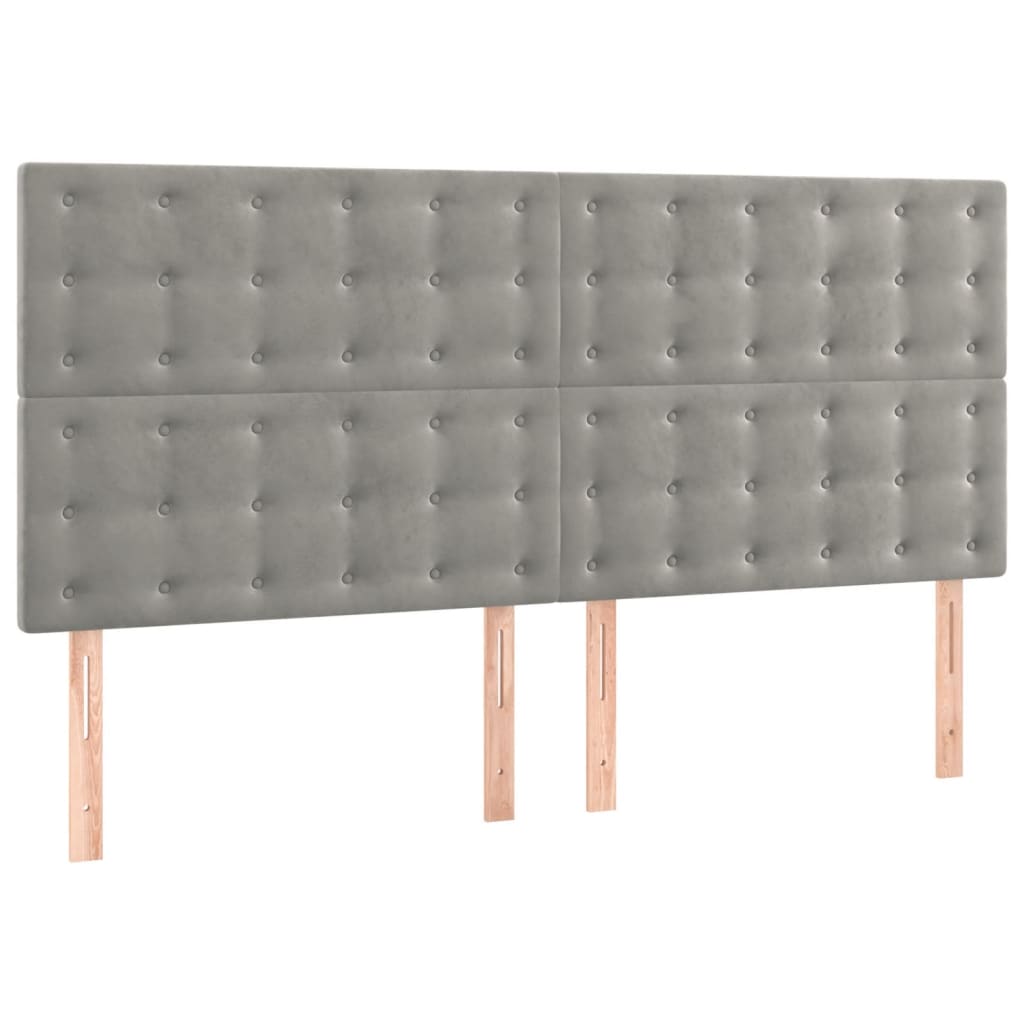 Giroletto a Molle con Materasso Grigio Chiaro 200x200cm Velluto | homemem39