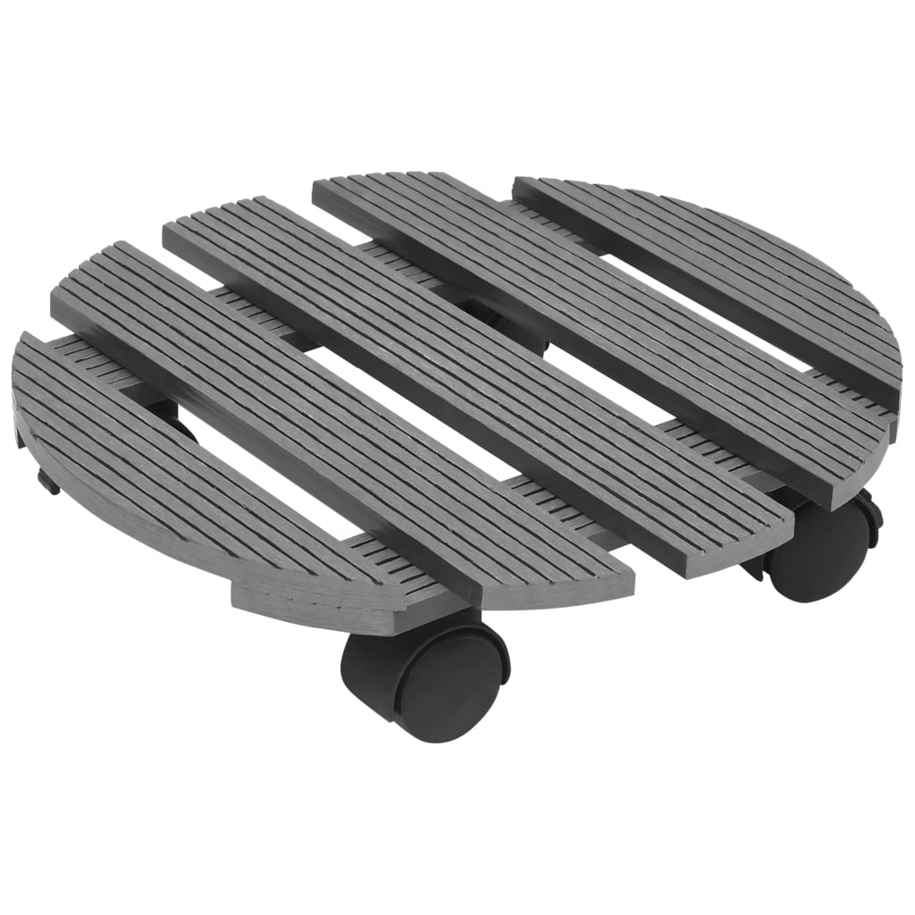 Carrelli Porta Piante 4 pz Grigi Ø30x7,5 cm WPC | homemem39