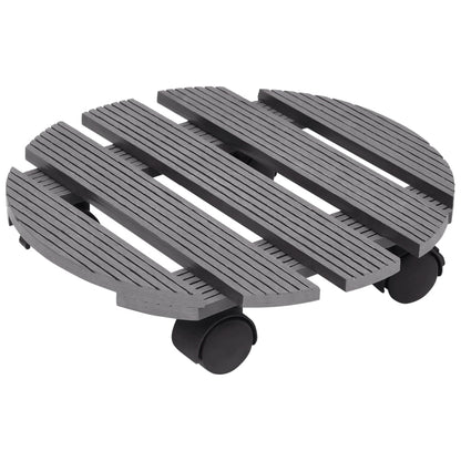 Carrelli Porta Piante 4 pz Grigi Ø30x7,5 cm WPC | homemem39