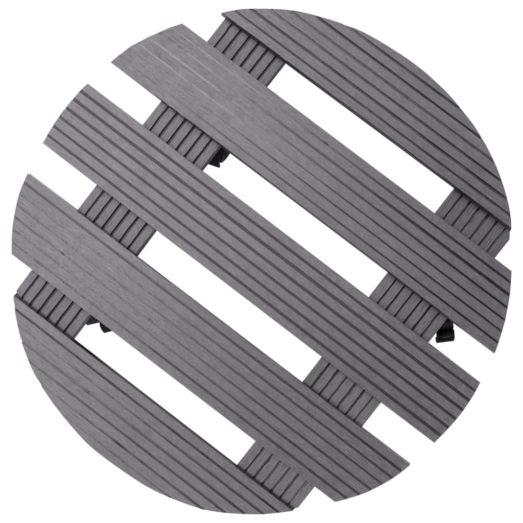 Carrelli Porta Piante 4 pz Grigi Ø30x7,5 cm WPC | homemem39