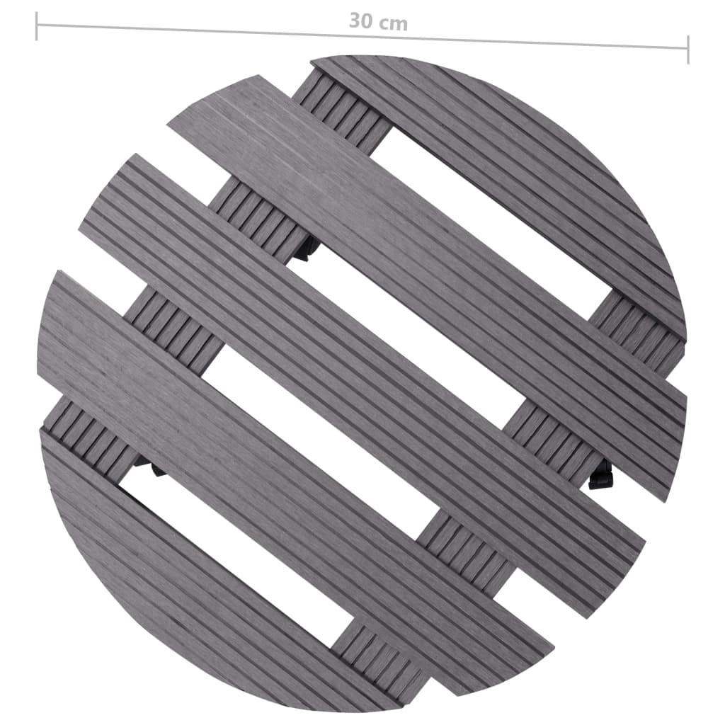 Carrelli Porta Piante 4 pz Grigi Ø30x7,5 cm WPC | homemem39