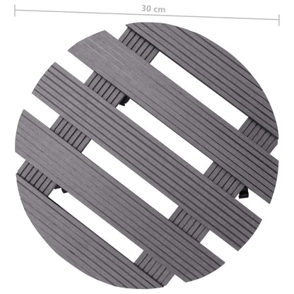 Carrelli Porta Piante 4 pz Grigi Ø30x7,5 cm WPC | homemem39
