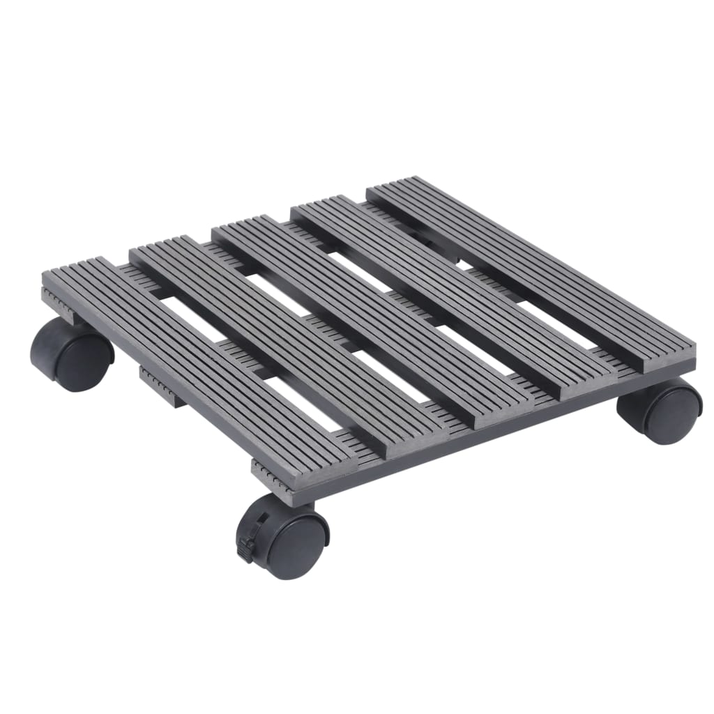 Carrelli Porta Piante 4 pz Grigi 30x7,5 cm WPC | homemem39
