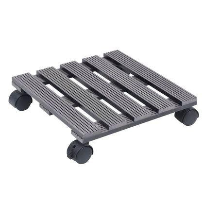Carrelli Porta Piante 4 pz Grigi 30x7,5 cm WPC | homemem39