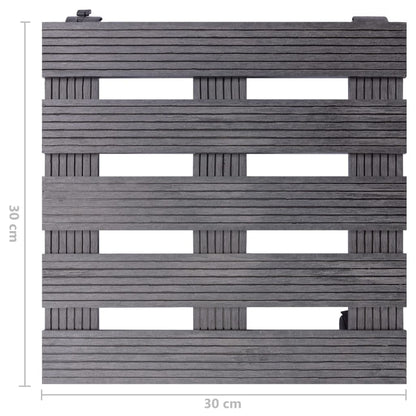 Carrelli Porta Piante 4 pz Grigi 30x7,5 cm WPC | homemem39