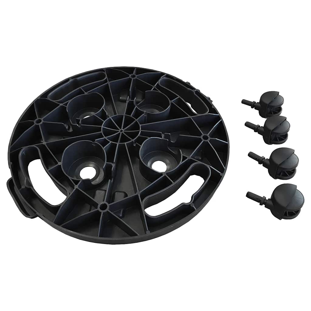 Carrelli per Piante con Ruote 3 pz Diametro 30 cm Neri 170 kg | homemem39