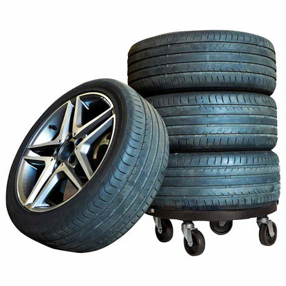 Carrelli per Piante con Ruote 2 pz Diametro 40 cm Neri 275 kg