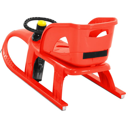 Slittino con Seduta e Volante Rosso 102,5x40x23cm Polipropilene