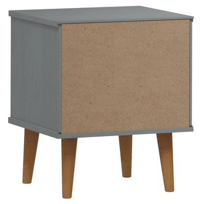 Comodino MOLDE Grigio 40x35x48 cm in Legno Massello di Pino | homemem39