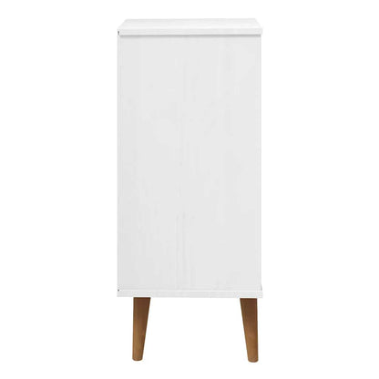 Cassettiera MOLDE Bianca 40x35x82 cm in Legno Massello di Pino | homemem39