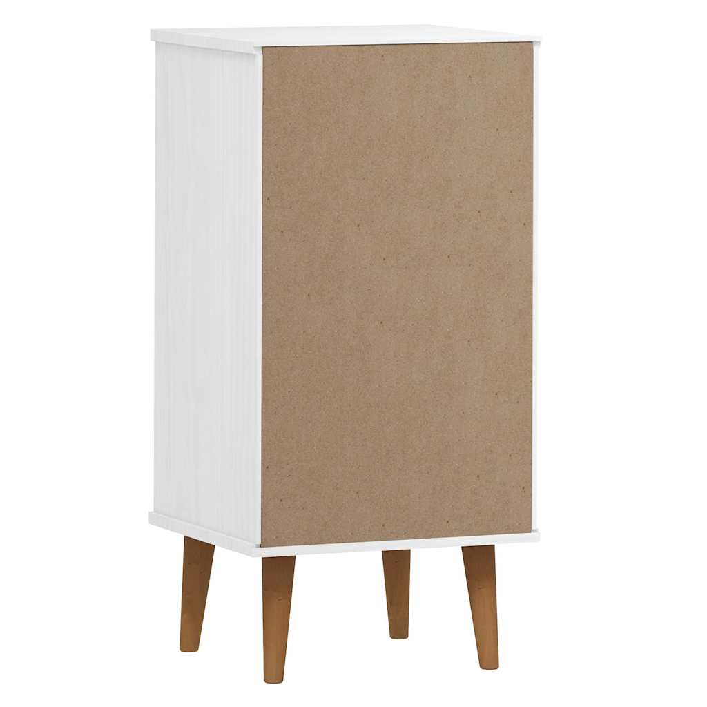 Cassettiera MOLDE Bianca 40x35x82 cm in Legno Massello di Pino | homemem39