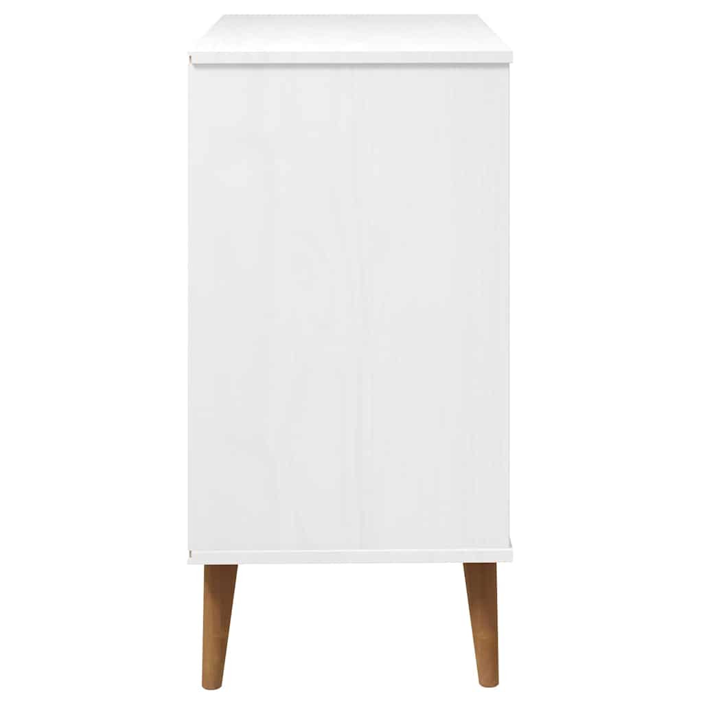 Cassettiera MOLDE Bianca 80x40x80 cm in Legno Massello di Pino