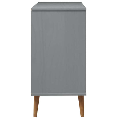 Cassettiera MOLDE Grigia 80x40x80 cm in Legno Massello di Pino