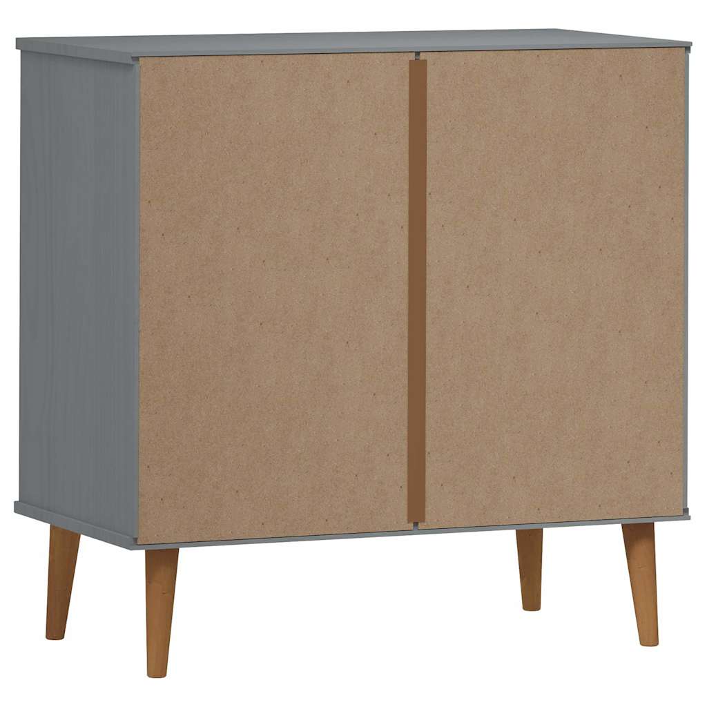 Cassettiera MOLDE Grigia 80x40x80 cm in Legno Massello di Pino
