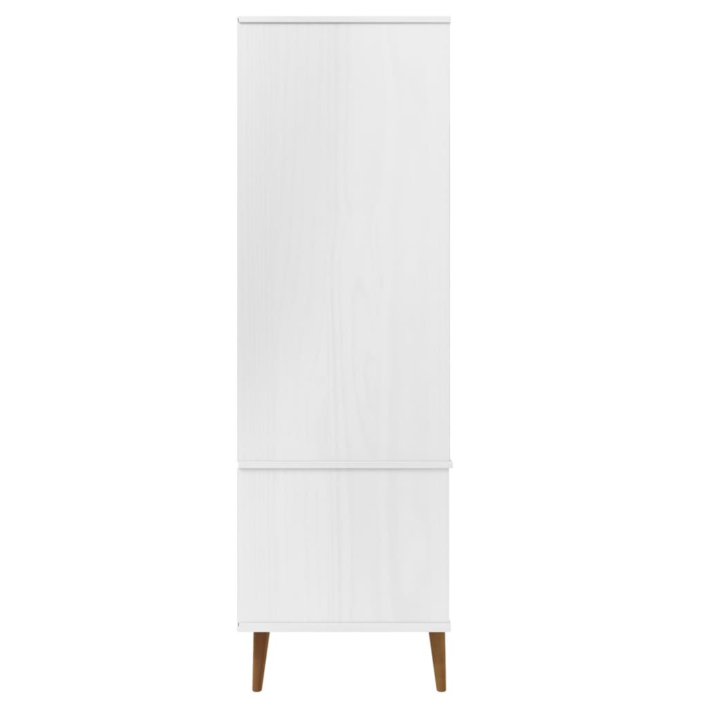 Armadio MOLDE Bianco 90x55x175 cm in Legno Massello di Pino - homemem39