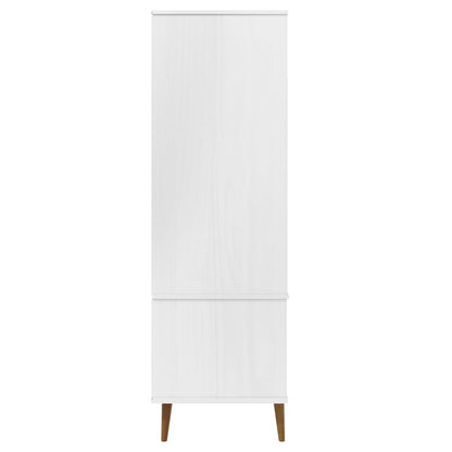 Armadio MOLDE Bianco 90x55x175 cm in Legno Massello di Pino - homemem39