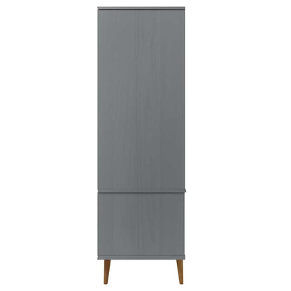 Armadio MOLDE Grigio 90x55x175 cm in Legno Massello di Pino