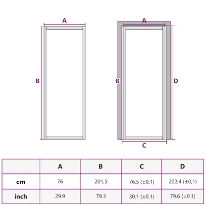 Porta Interna 76x201,5 cm Nero Opaco Vetro e Alluminio | homemem39