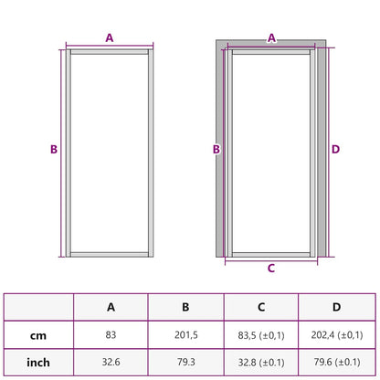 Porta Interna 83x201,5 cm Nero Opaco Vetro e Alluminio | homemem39