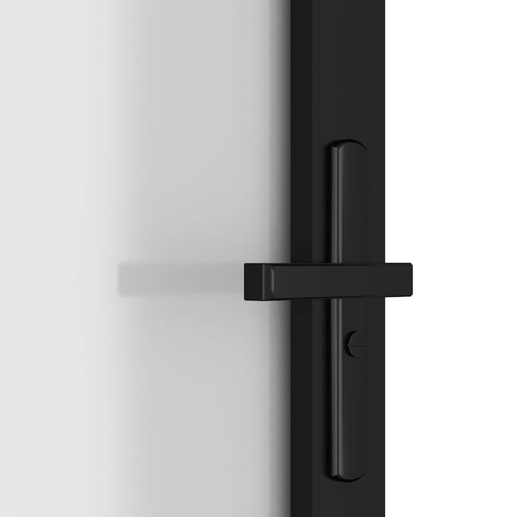 Porta Interna 93x201,5 cm Nero Opaco Vetro e Alluminio | homemem39