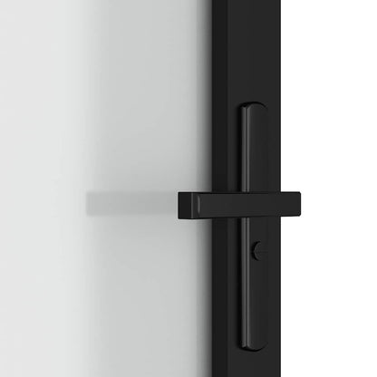 Porta Interna 93x201,5 cm Nero Opaco Vetro e Alluminio | homemem39