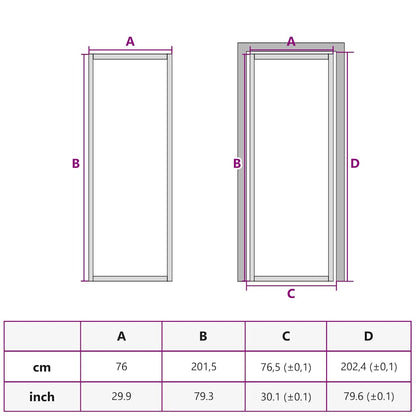 Porta Interna 76x201,5 cm Nero Opaco Vetro e Alluminio | homemem39