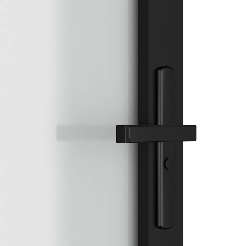 Porta Interna 83x201,5 cm Nero Opaco Vetro e Alluminio | homemem39