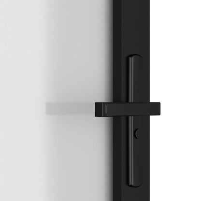 Porta Interna 83x201,5 cm Nero Opaco Vetro e Alluminio - homemem39