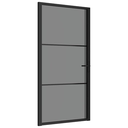 Porta Interna 102,5x201,5 cm Nera in Vetro ESG e Alluminio | homemem39