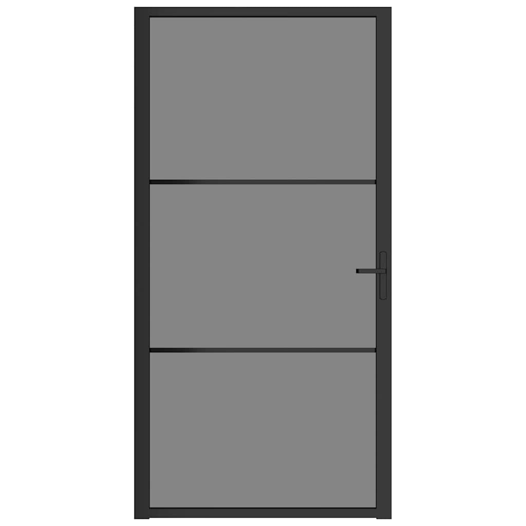 Porta Interna 102,5x201,5 cm Nera in Vetro ESG e Alluminio - homemem39