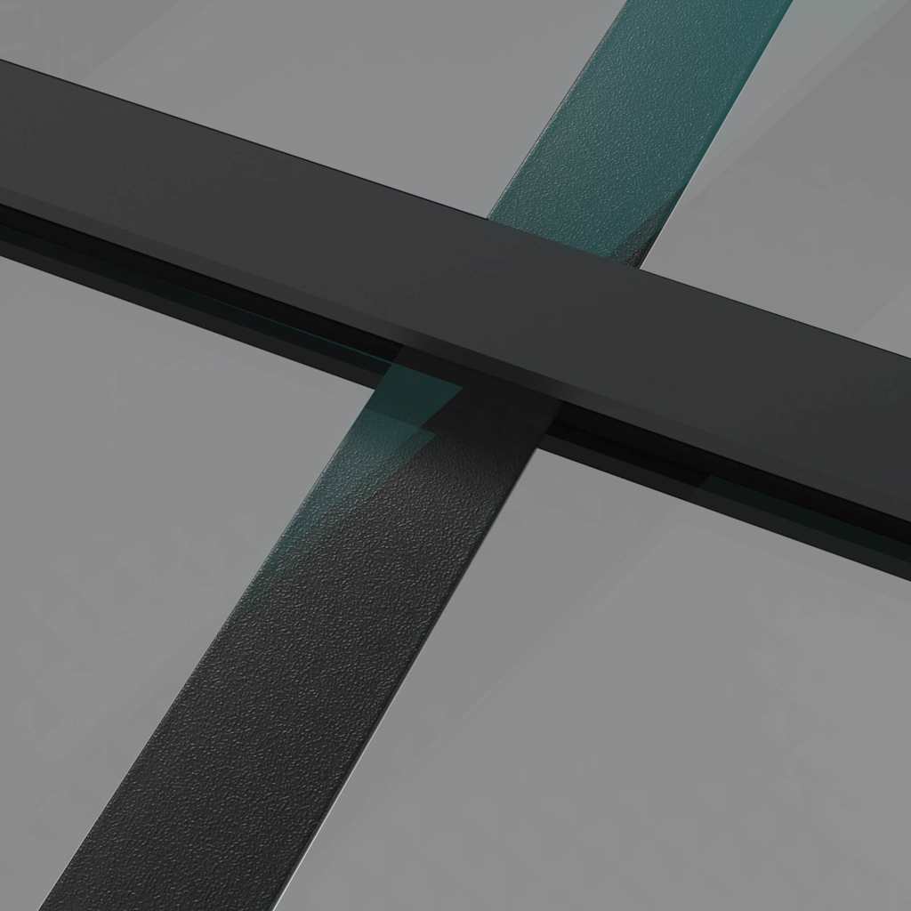 Porta Interna 83x201,5 cm Nera in Vetro ESG e Alluminio | homemem39