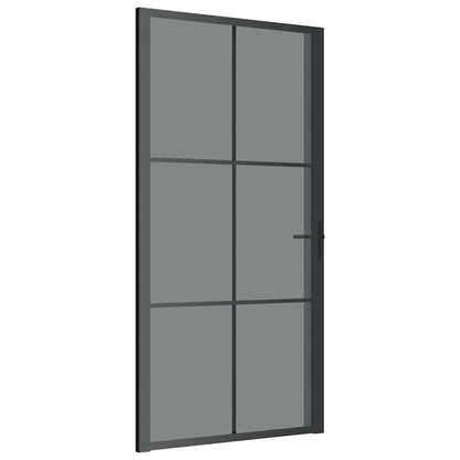 Porta Interna 102,5x201,5 cm Nera in Vetro ESG e Alluminio | homemem39