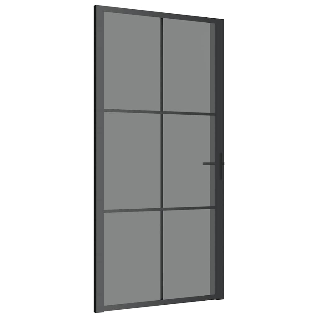 Porta Interna 102,5x201,5 cm Nera in Vetro ESG e Alluminio - homemem39