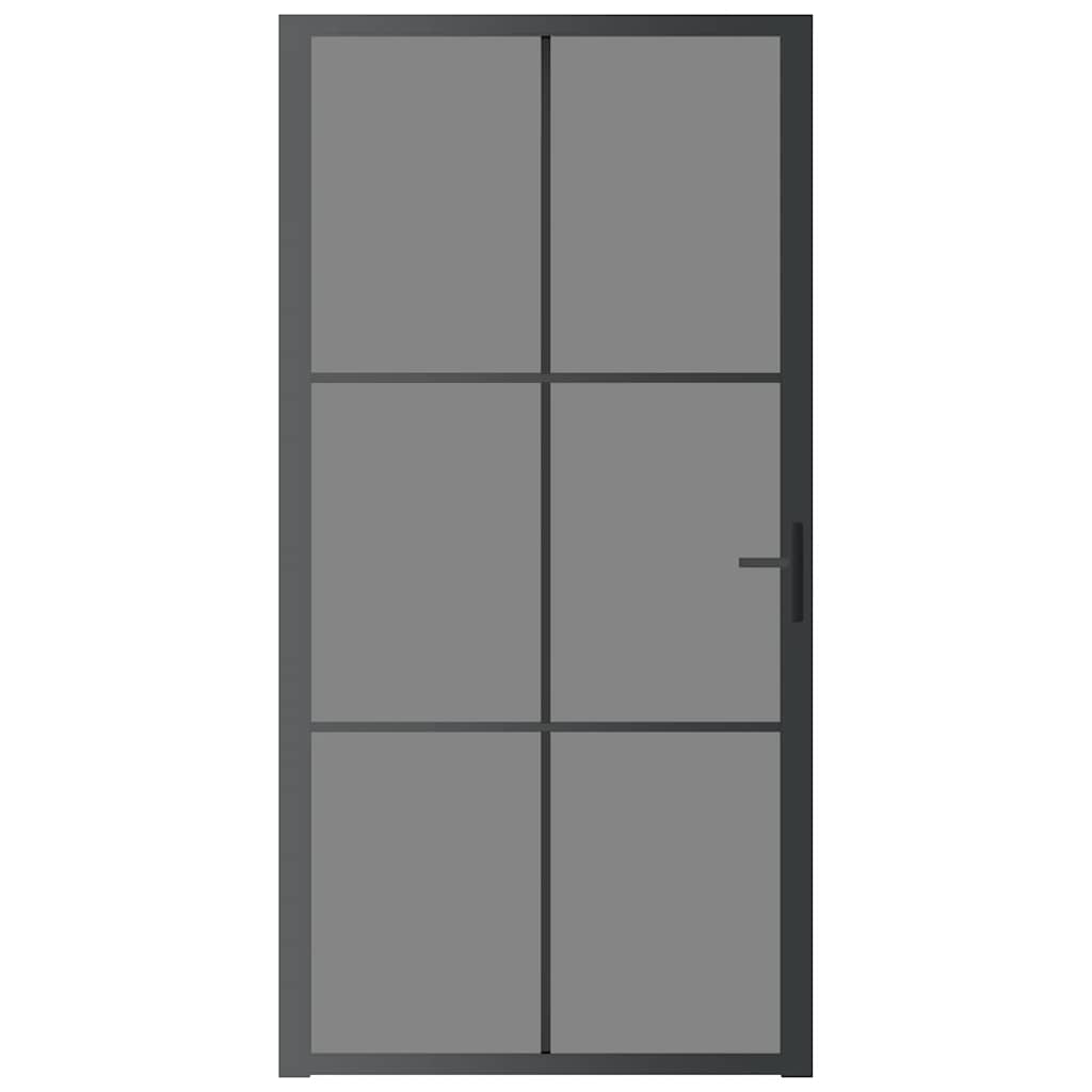 Porta Interna 102,5x201,5 cm Nera in Vetro ESG e Alluminio - homemem39