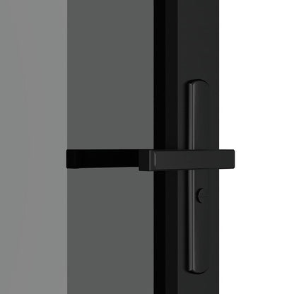 Porta Interna 102,5x201,5 cm Nera in Vetro ESG e Alluminio | homemem39