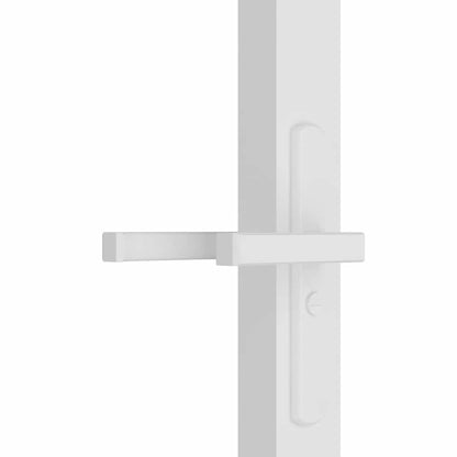 Porta Interna 83x201,5 cm Bianca in Vetro ESG e Alluminio | homemem39