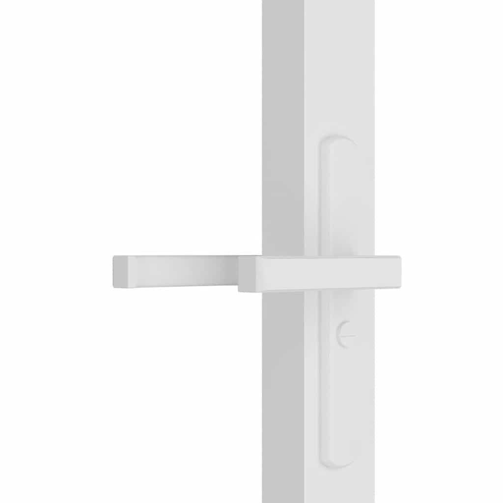 Porta Interna 76x201,5 cm Bianca in Vetro ESG e Alluminio | homemem39