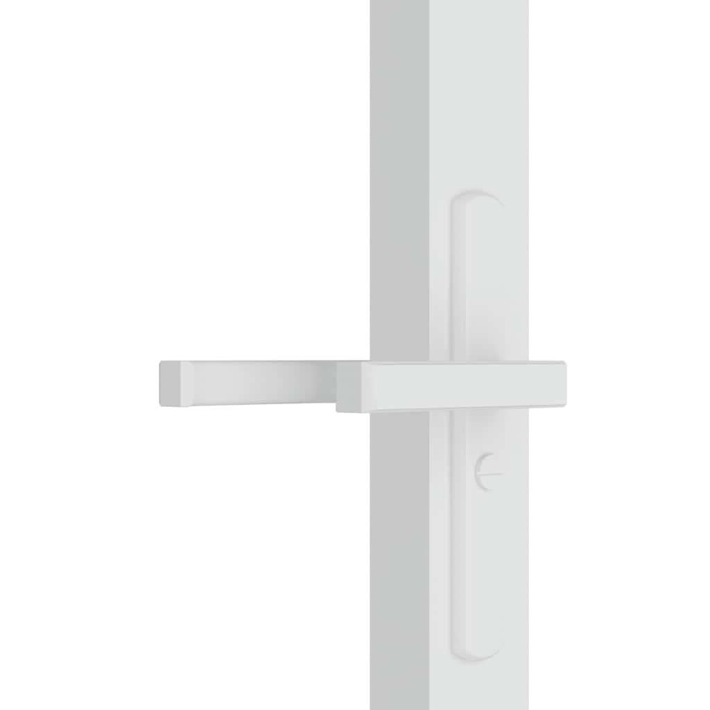 Porta Interna 83x201,5 cm Bianca in Vetro ESG e Alluminio | homemem39