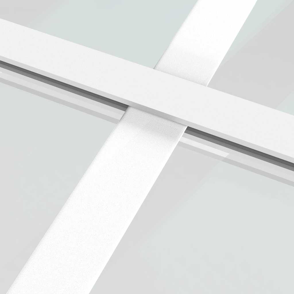 Porta Interna 93x201,5 cm Bianca in Vetro ESG e Alluminio | homemem39