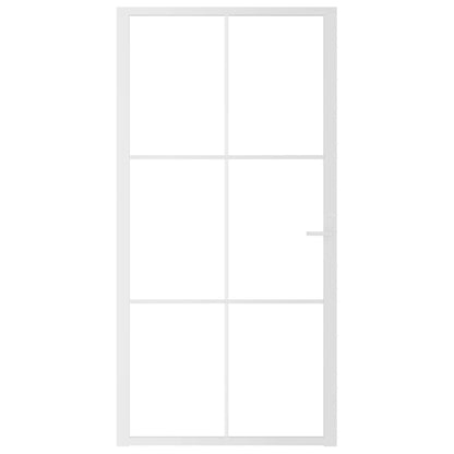 Porta Interna 102,5x201,5 cm Bianca in Vetro ESG e Alluminio | homemem39
