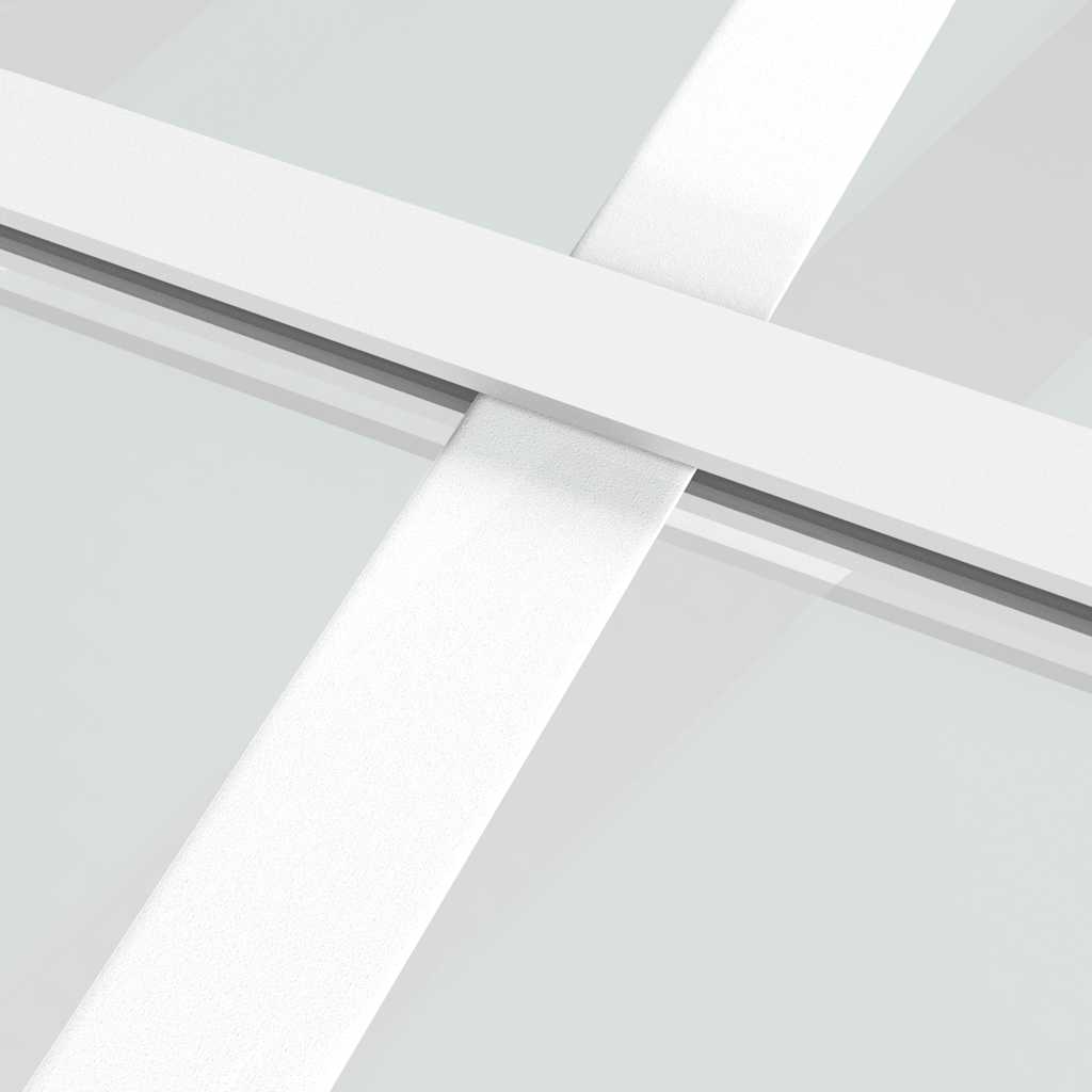 Porta Interna 102,5x201,5 cm Bianca in Vetro ESG e Alluminio | homemem39
