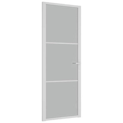 Porta Interna 76x201,5 cm Bianco Opaco Vetro e Alluminio | homemem39