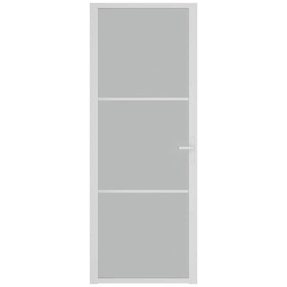 Porta Interna 76x201,5 cm Bianco Opaco Vetro e Alluminio | homemem39