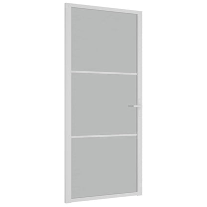 Porta Interna 93x201,5 cm Bianco Opaco Vetro e Alluminio | homemem39