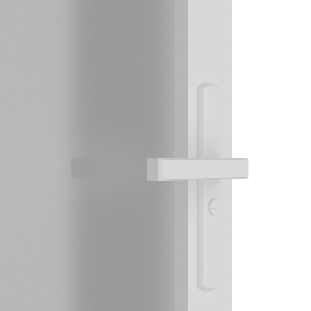 Porta Interna 76x201,5 cm Bianco Opaco Vetro e Alluminio | homemem39