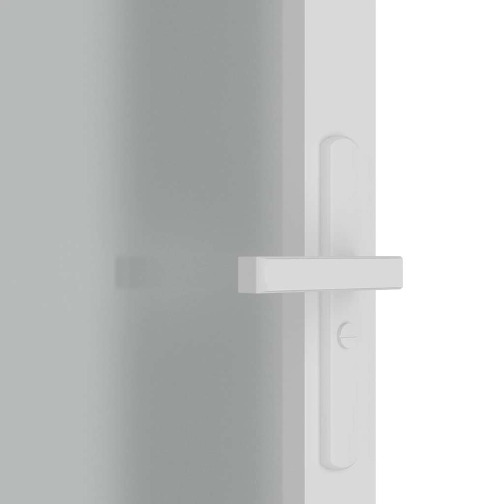Porta Interna 83x201,5 cm Bianco Opaco Vetro e Alluminio - homemem39